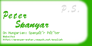 peter spanyar business card